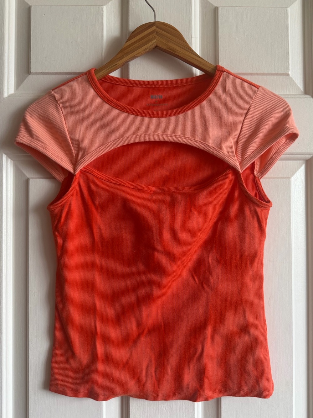 Maeve by Anthropologie Two-Tone Cutout Top